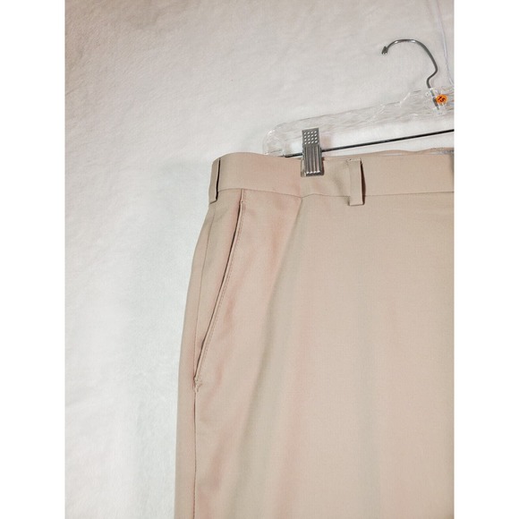 PGA TOUR Dress Pants Mens Khaki Flat Front Straight Leg Light Wash Slash Pockets - Picture 6 of 8